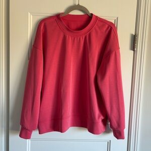 Lululemon oversized softstreme crew neck sweatshirt, glaze pink, size 8